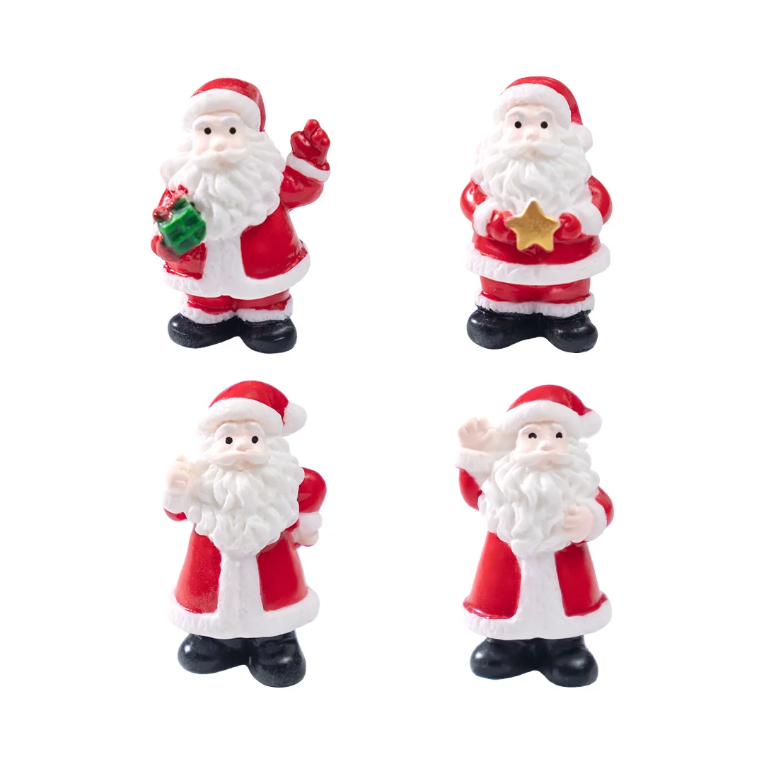 Miniature Christmas Decorations Colorful Christmas Ornaments Santa Claus Figurine Bright Christmas Tree Decor For Desktop Shelf