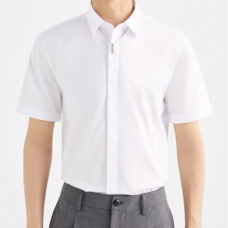 

Summer Men's Casual ort Sve Embroidered irt Versatile Slim Fit Multiple Sles Faionable Crane Design A23