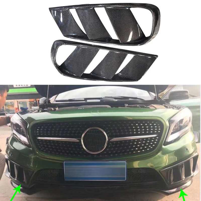 

GLA 2PCS/SET Real Carbon Fiber Car Front Side Air Vent Decoration For Mercedes Benz GLA Sport 2014-2016 Accessories