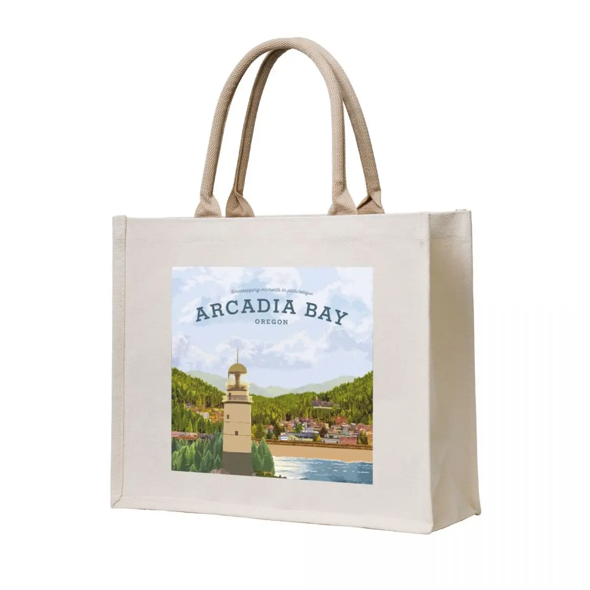 

Life is Strange - Arcadia Bay Travel Poster (Day) Tote Bag custom canvas bag Large bags for women shopping bag canvas tote bags