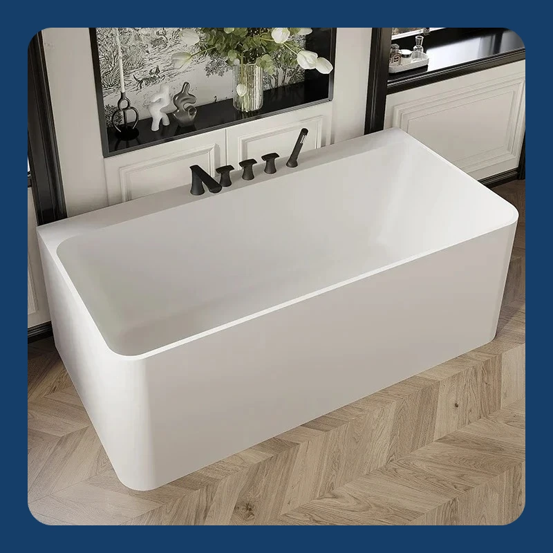 

Ванна из насыщенного искусственного камня из ПММА, бытовая ванна с тремя юбками, независимая настенная ванна