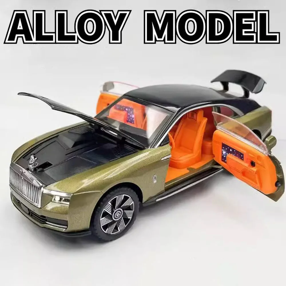 1:24 Rolls-Royce Spectre Cullinan Masory Car Model Toy Sound Light Shock Absorption Vehicle Models Desktop Ornaments Gift