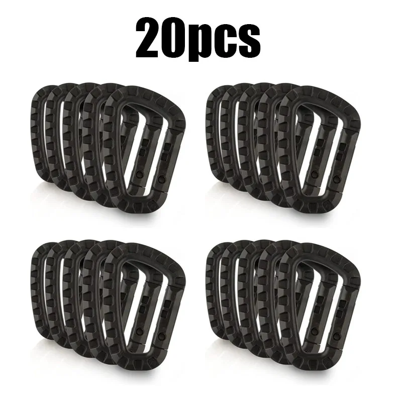 5/10/15/20 stücke Taktische D-Form Kunststoff Karabiner Mit Harter Feder Snap Clip ITW Schlüsselbund Getriebe Haken für Outdoor Camping Werkzeuge