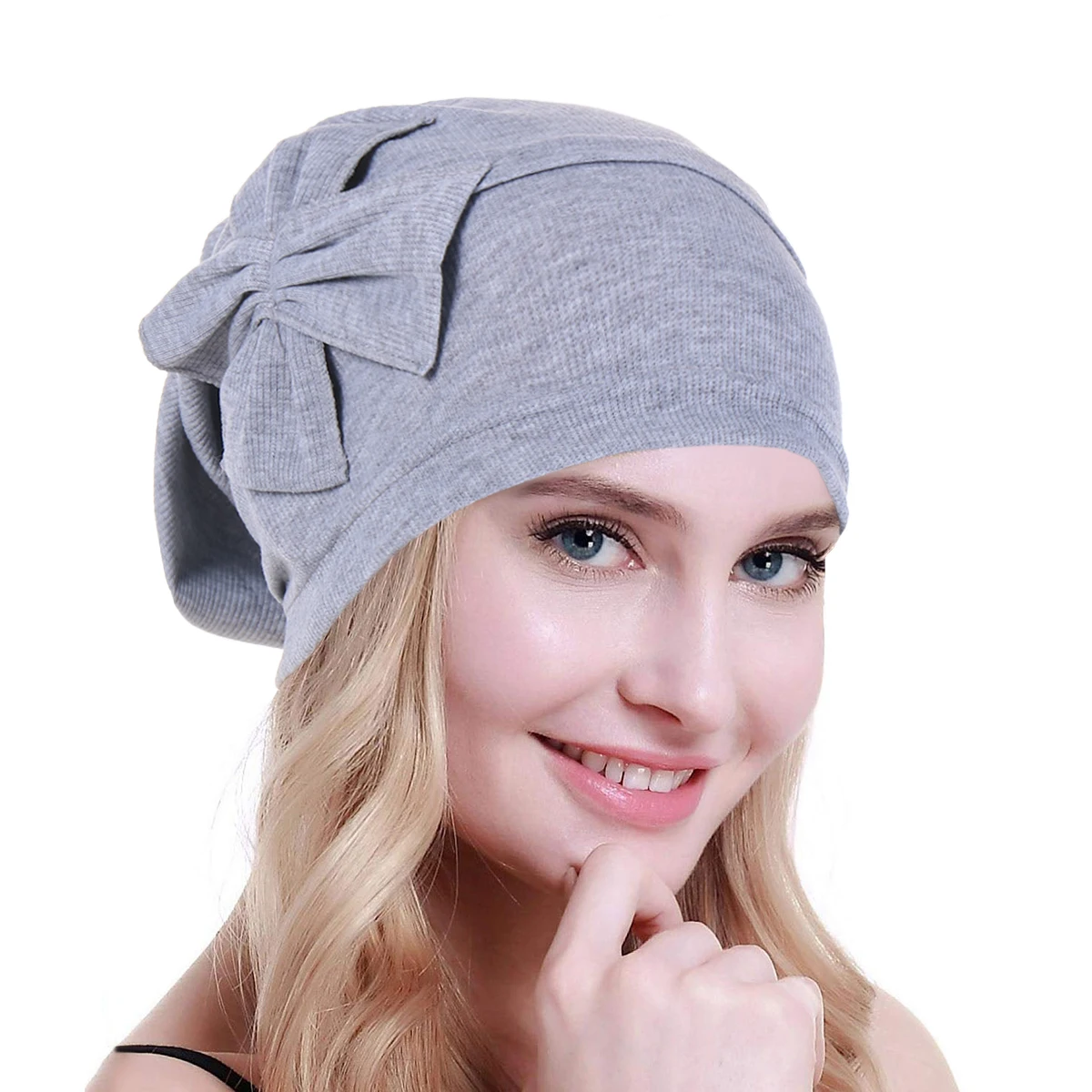 Thread Side Bow Women Hijab Muslim Chemo Hair Loss Cap Hijab Turban Headwear Wrap Scarf Arab Bonnet Cover Cancer Hat