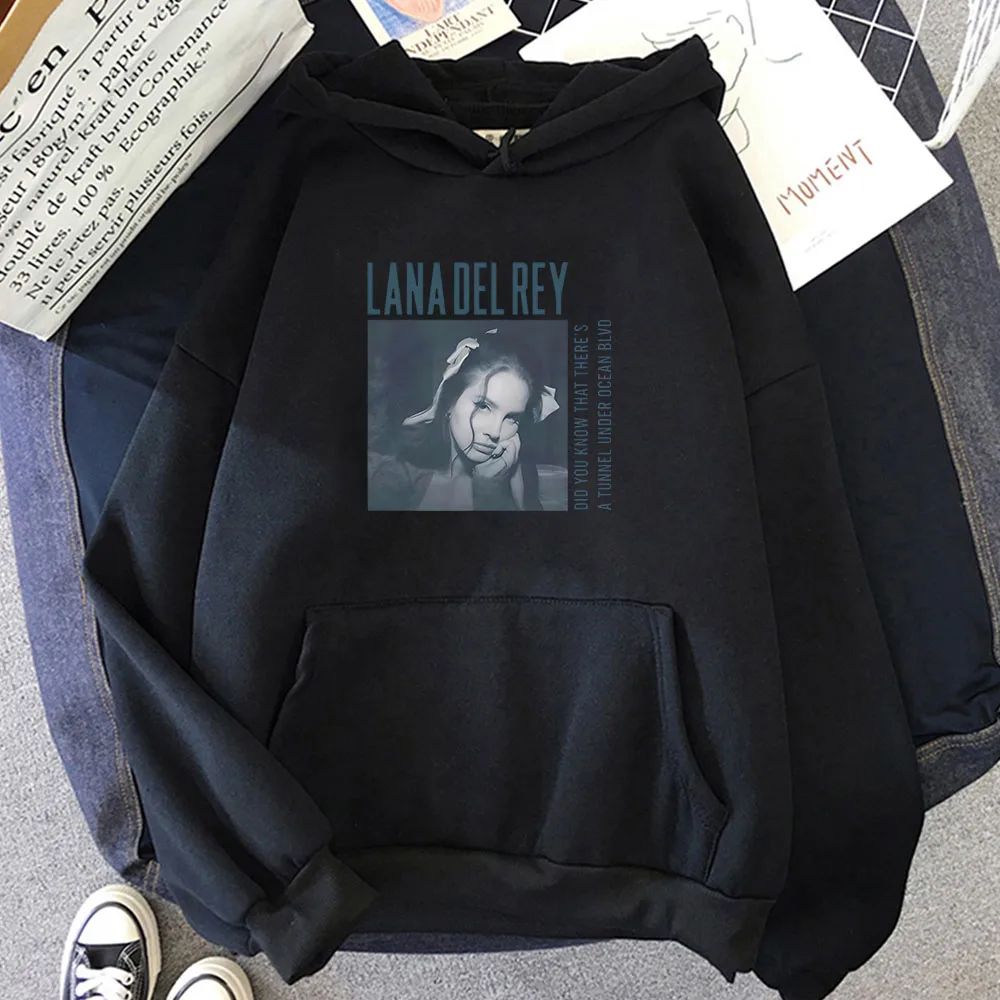 Singer Lana Del Rey Printing Hoodies Graphic Printing Sweatshirt with Hooded Streetwear Casual Men Winter Autumn Pullovers Male