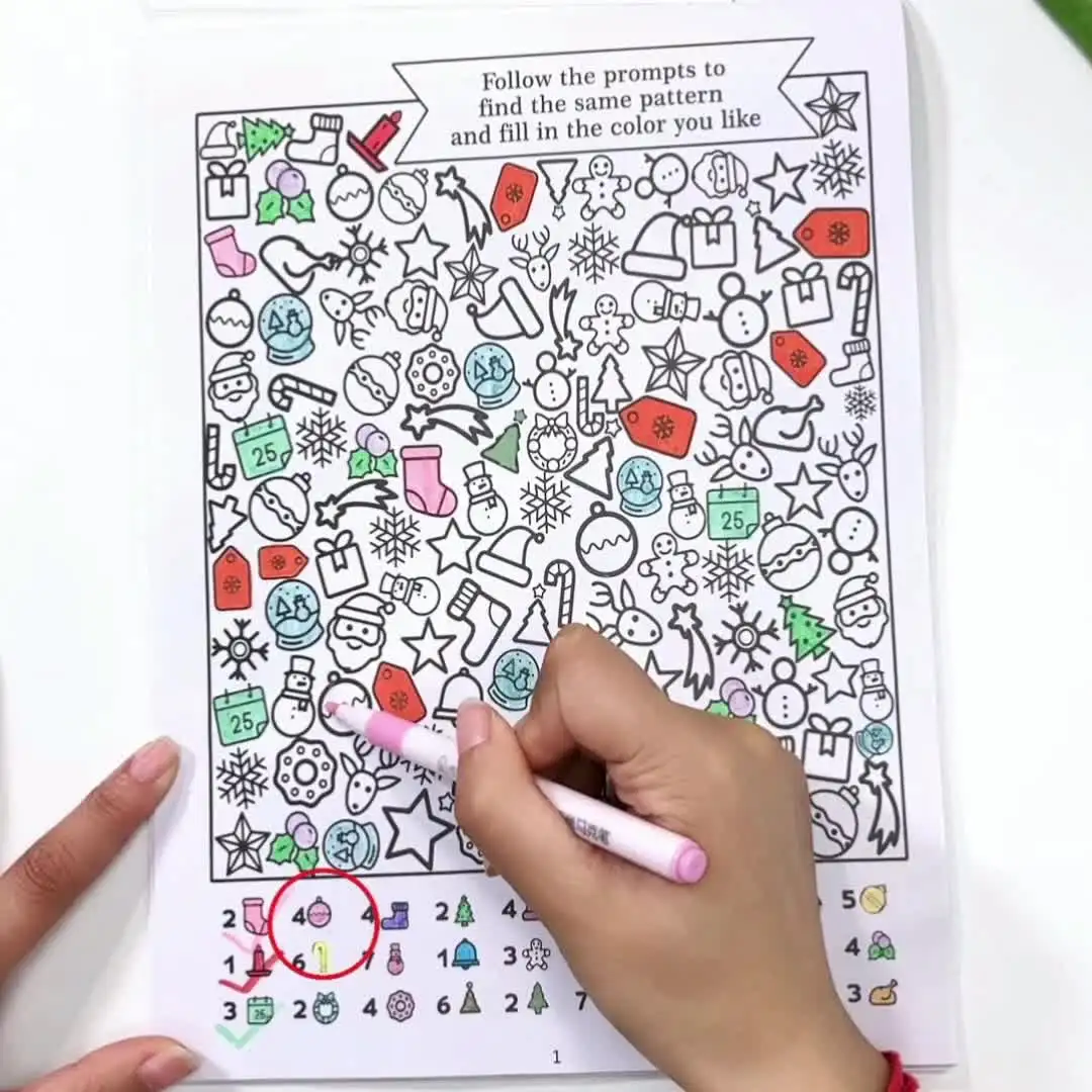 Find The Same Coloring Book,32-Page Quiet Activity Book with Matching Game,Graphics Find Color Book,Hidden Objects Coloring Book