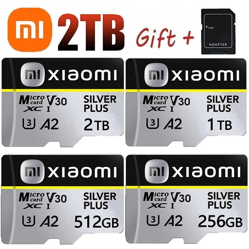 Xiaomi 2TB 1TB Flash Card 512GB Memory Card Large Capacity Micro TF Card 128GB 256GB High Speed SD Cards For PC/Phone/Camera/Mac