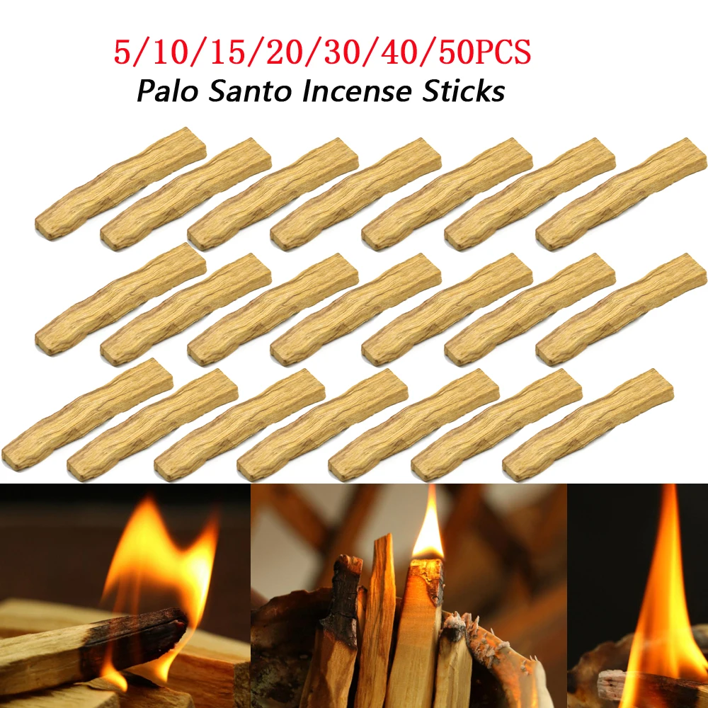 

50pcs Palo Santo Natural Incense Sticks Wooden Smudging Stick Aromatherapy Burn Wooden Sticks for Purifying Cleansing