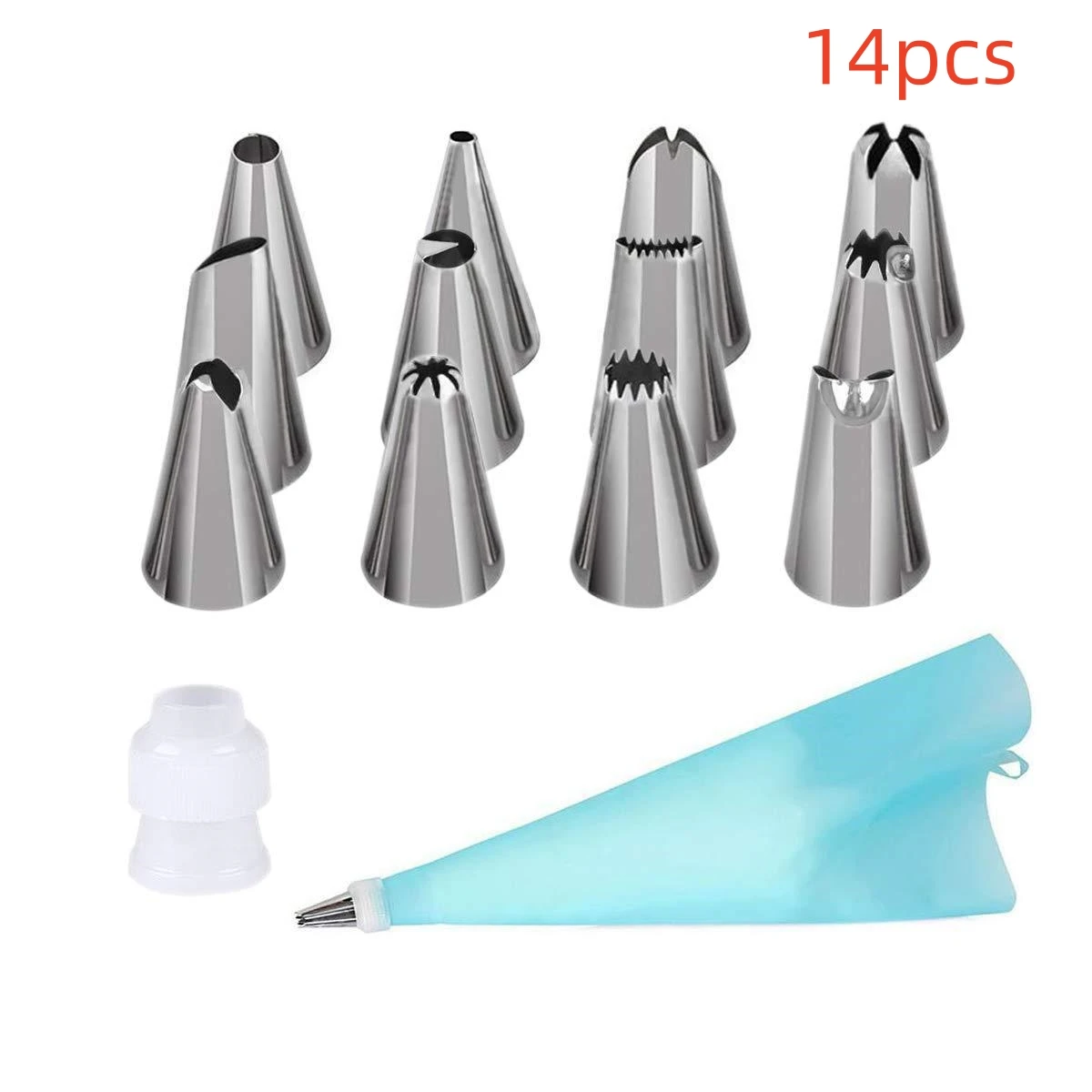 50/15/14pcs DIY Cake Decorating Tips Set Kitchen Bakery Cream Nozzles Reusable Cake Icing Piping Bag Cake Tools Accessories