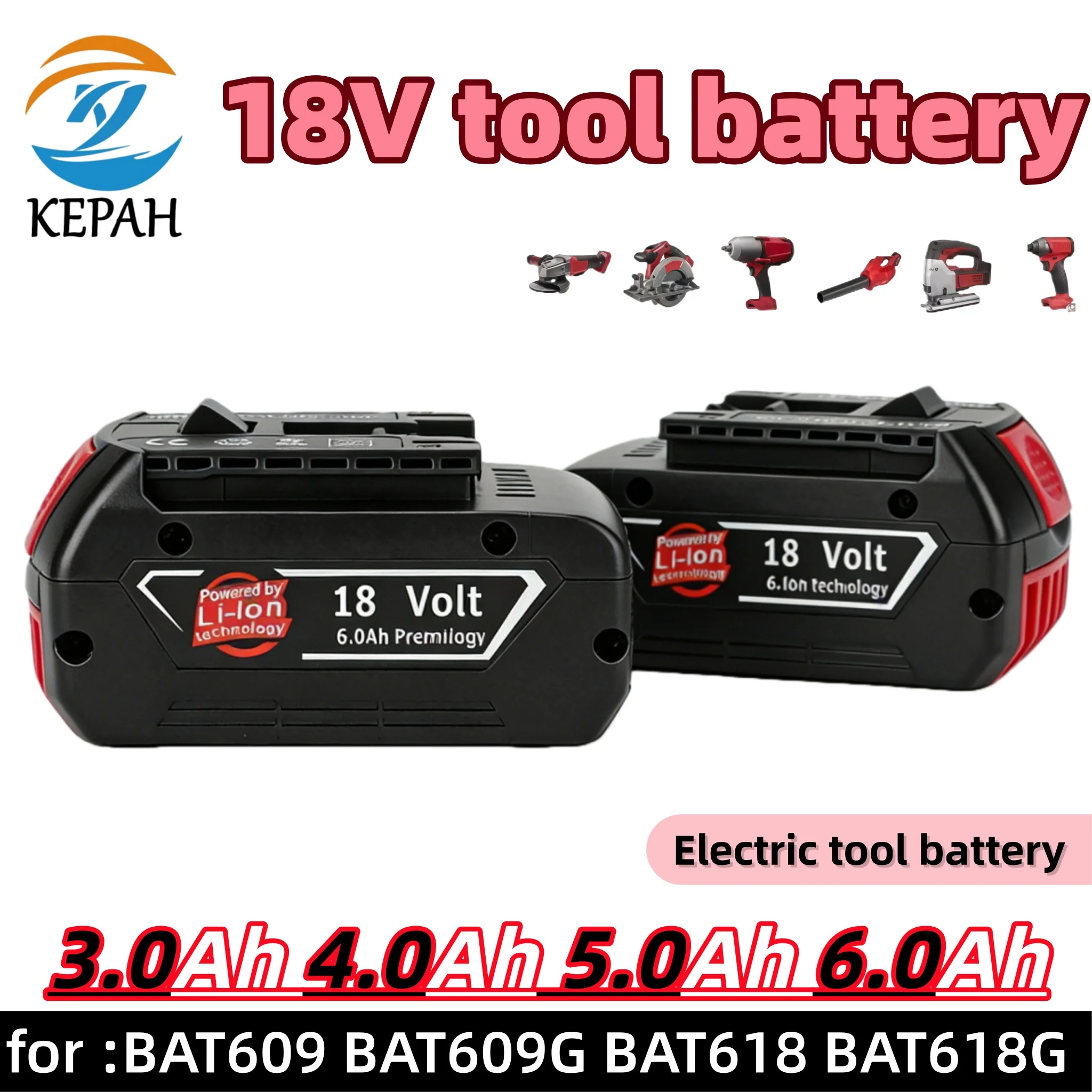 

Литий-ионный аккумулятор 18В 3.0/4.0/5.0/6.0Ач | Подходит для электродрелей BAT609/BAT609G/BAT618
