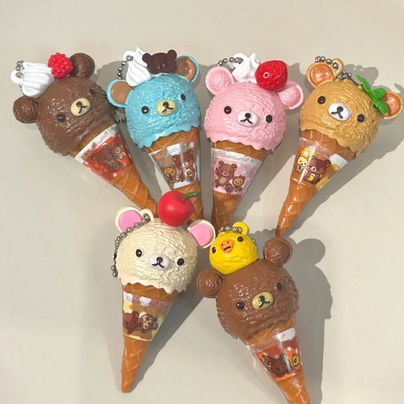 أنيمي الشكل Kawaii كبسولة صندوق أعمى الآيس كريم الدب سلسلة من الخرز حقيبة للحمل دمية لعبة نموذج تزيين مُثبت هدية عيد ميلاد #5