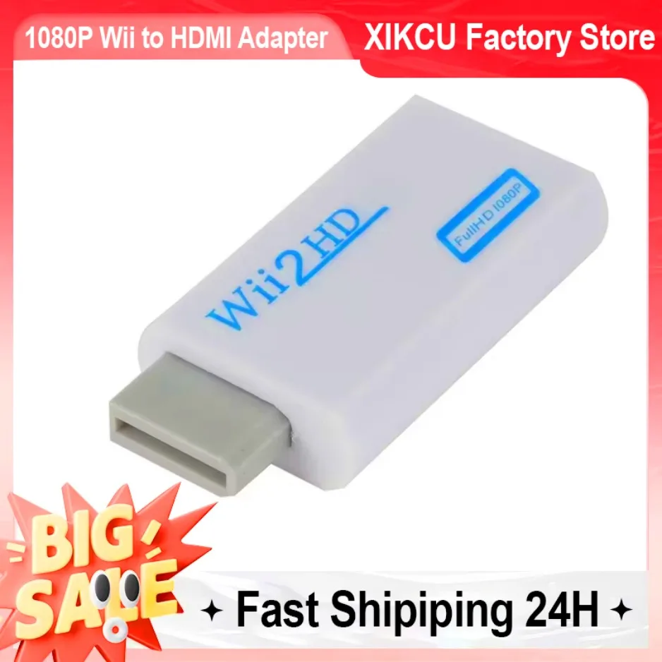 

XIKCU HD 1080P Wii to HDMI-Compatible Converter Adapter Wii2 HDMI-Compatible Converter 3.5mm Audio for PC HDTV Monitor Display