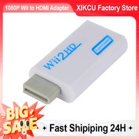 XIKCU HD 1080P Wii to HDMI-Compatible Converter Adapter Wii2 HDMI-Compatible Converter 3.5mm Audio for PC HDTV Monitor Display