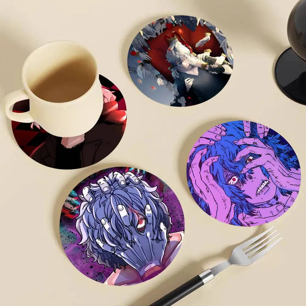 Anime Character Tomura Shigaraki Round Wooden Coasters Suitable For Restaurants And Coffee Home Gift Choice Holidays