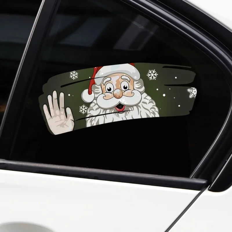 Funny Santa Snowman Reindeer Peek Sticker Christmas Car Window Vinyl Decal Truck SUV Holiday Decoration