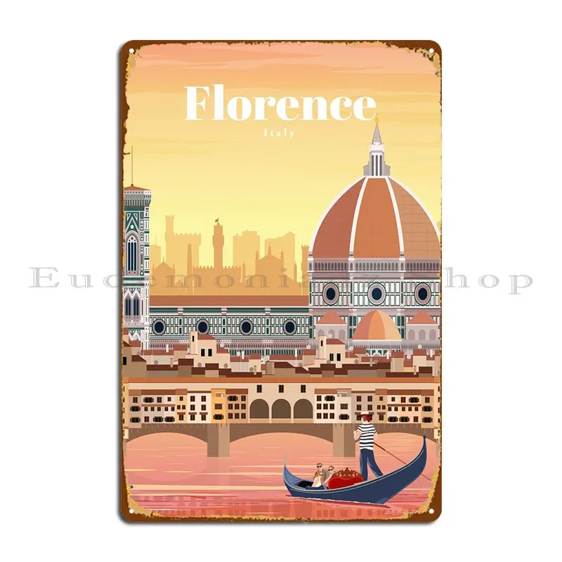 Travel To Florence Metal Sign Plaques Club Iron Wall Decor Create Tin Sign Poster