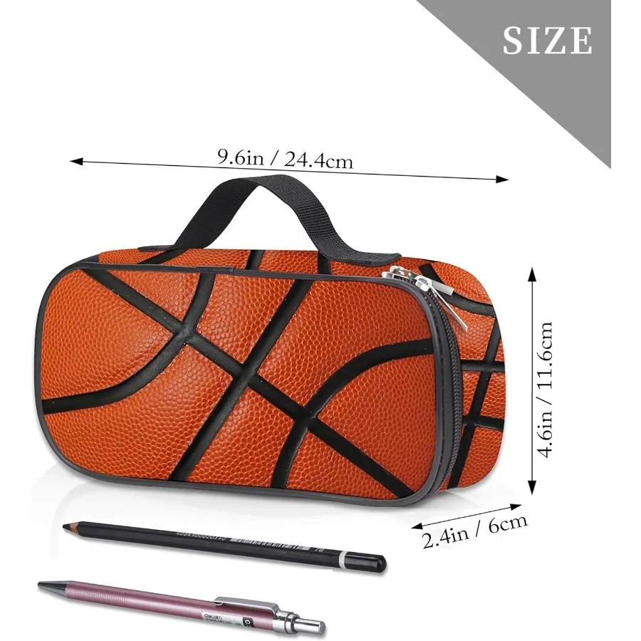 حامل أقلام متعدد الوظائف على كرة السلة مع حقيبة تخزين بسحاب للاستخدام المكتبي والمدرسة، أورجا قرطاسية ذات سعة كبيرة #3