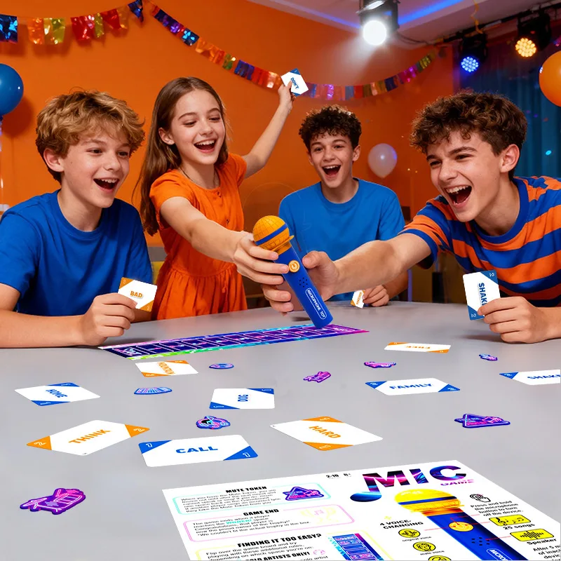 ميكروفون جديد مثير انتزاع الميكروفون الأسرة كاريوكي لعبة ببطاقات ورقية للمطربين السيئين بطاقات غنائية للحفلات العائلية هدية للأطفال #2