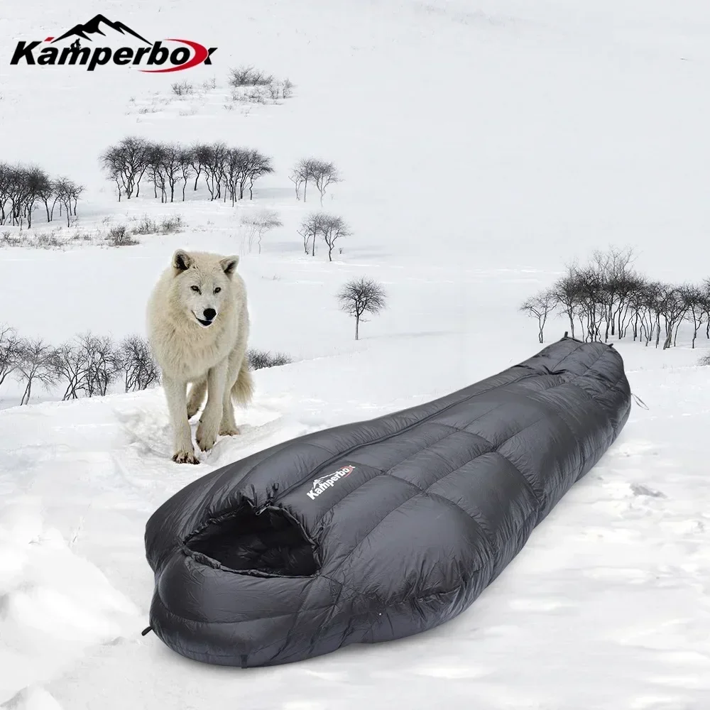 

Sleeping Bag Winter Ultra Light Goose Feather Pole Down Military Travel Abroad Low Temperature Thermal Adults Compression 890G