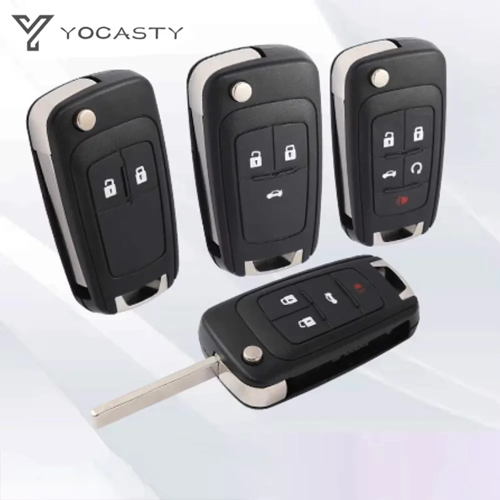 

YOCASTY Remote car Key Shell Case For Chevrolet Cruze Epica Lova Camaro Impala Buick 2 3 4 5 Button Flip Replacement Key Shell