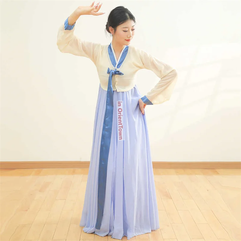 Girl Professional Korean Dance Costume Adult Dress Up Practice Clothing Women Academy Minority Art Exam Performance Attire FE022