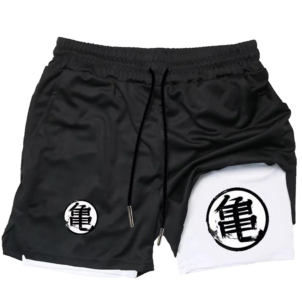 Dragon Ball Master Roshi Unisex Harajuku Anime Print 2026 Summer New Product Sports Breathable Quick Drying Double-layer Shorts