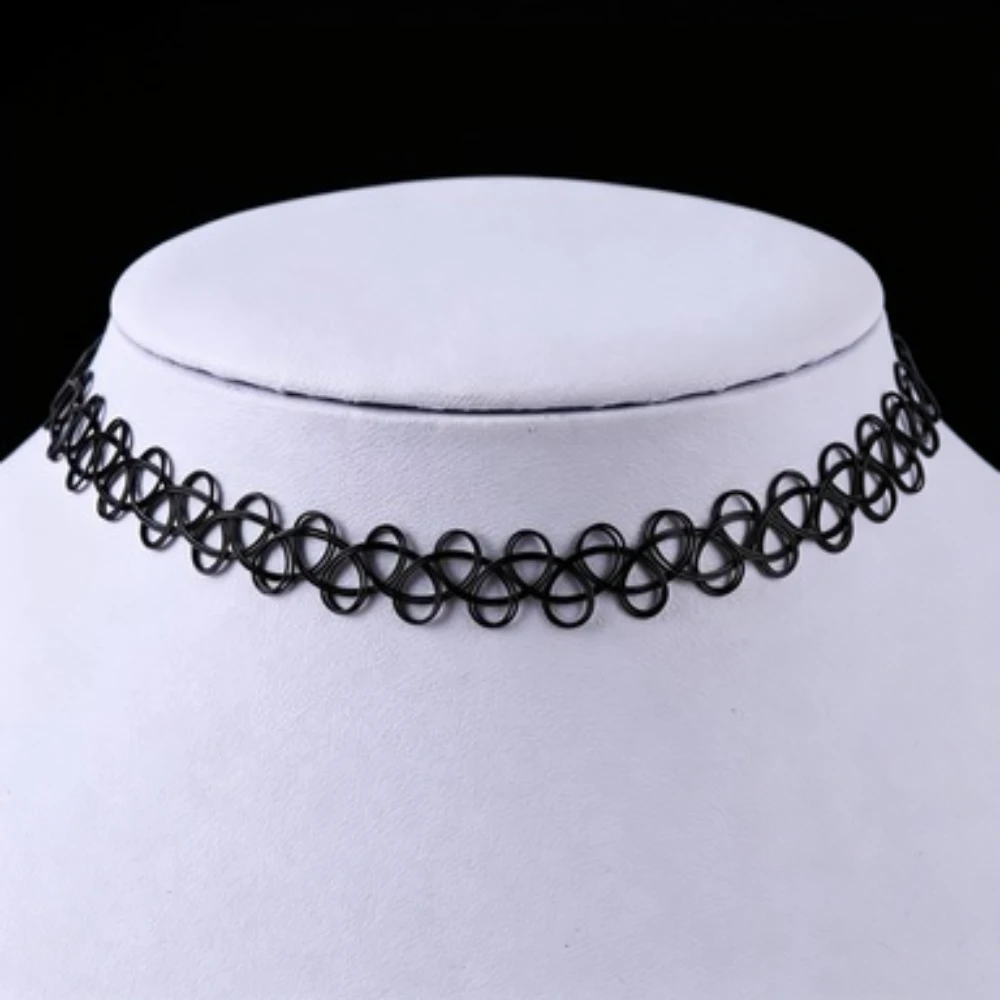 Vintage Choker Necklace Elastic Tattoo Choker Multi Color Fashion Retro Necklace Stretch Braided Fish Thread Gothic Jewellery