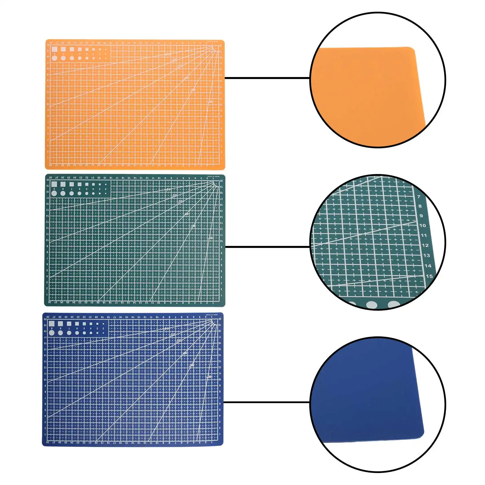 AEF7-3Pcs A4 Cutting Mat Pad Patchwork Cut Pad Patchwork Tools Diy Tool Cutting Board Double-Sided Self Healing Cutting Pad