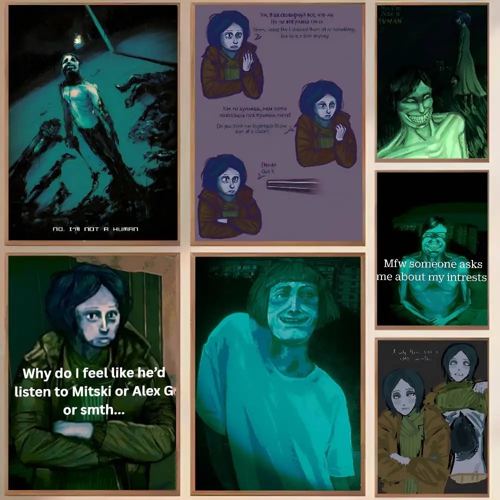 Honor Game N-No، أنا لست ملصق Human-MT مقاوم للماء عالي الدقة جدار لزج لغرفة النوم المنزلية هدايا تزيين جمالية