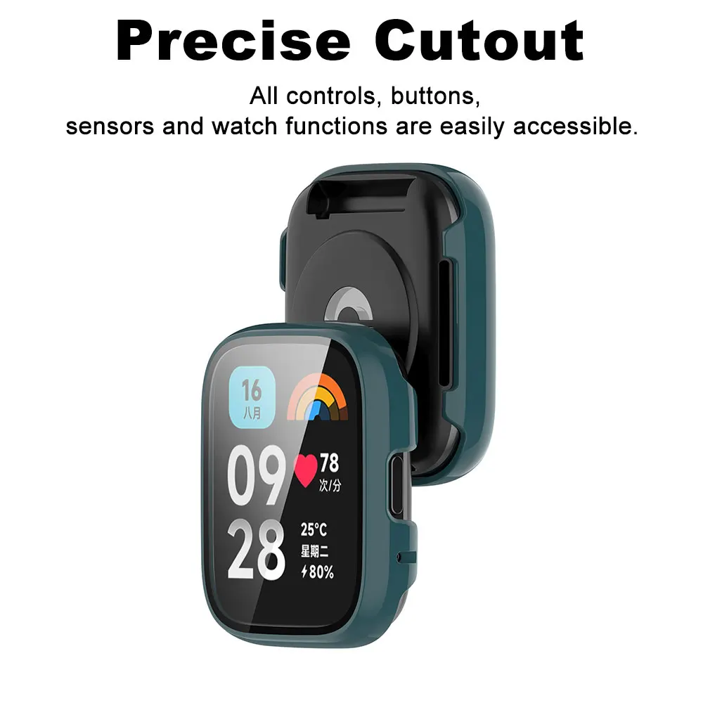 Tempered Glass + PC Case For Redmi Watch 3 Active Glass Screen Protector Cover Frame For Redmi Watch 3 Lite Bumper Shell Cover