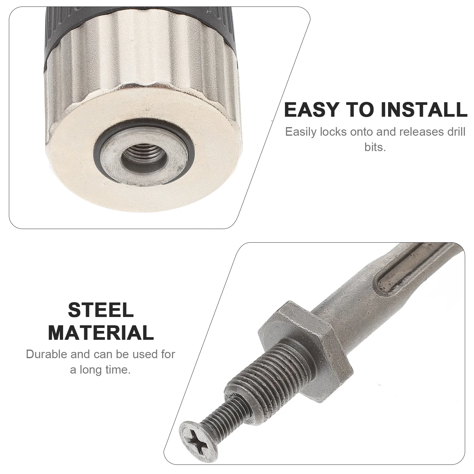

2-13Mm Steel Chuck High Quality Impact Driver Adapter Converter For Drill Bits Hand Drill Tool Durable Anti-Rust Diy Power Chuck