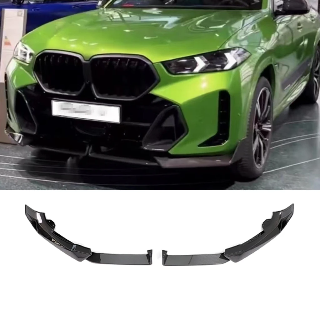 

Car Front Bumper Lip Spoiler Diffuser Splitters Body Kit Aprons Cover Guard Trim For BMW X6 G06 LCI M Sport 2023 2024