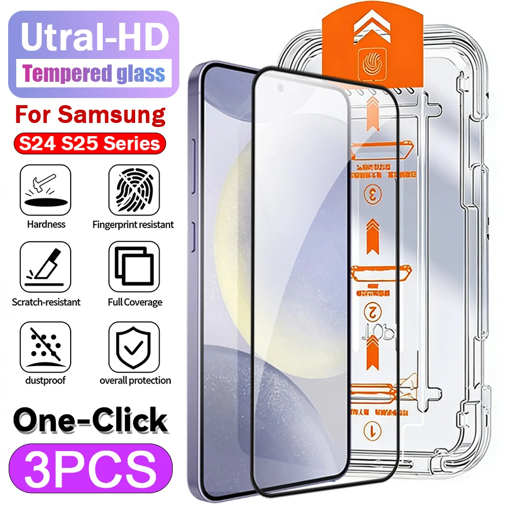

1-3 шт. Защитная пленка из закаленного стекла HD для Samsung S24 S25 S24U S25U, без пыли, простая установка, защита от царапин, полное покрытие экрана