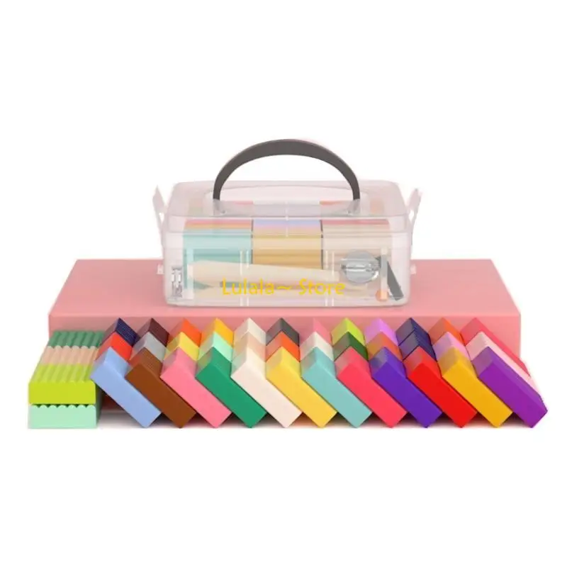 Y4QA Đồ Chơi Đất Sét Nhiều Màu Sắc Không Độc Hại Polymer Đất Sét Đồ Chơi NoSmell Dễ Dàng Làm Mẫu Cha Mẹ-Con Hoạt Động