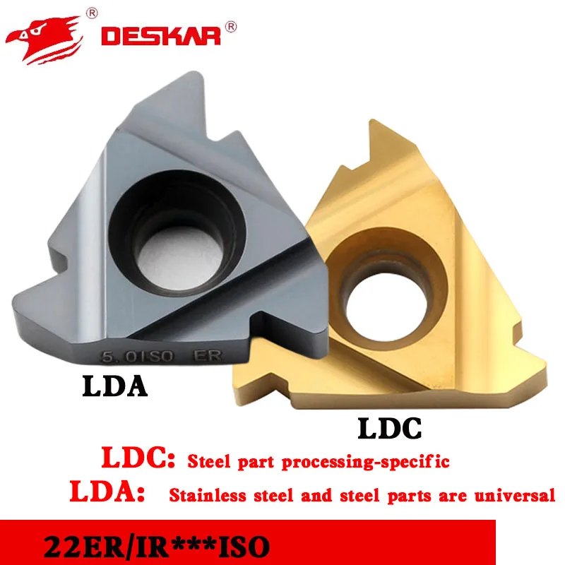 

DESKAR ER/IR 3.5 ISO Резьбовые пластины с ЧПУ LDC для обработки стали / LDA для универсальных материалов Твердосплавные пластины