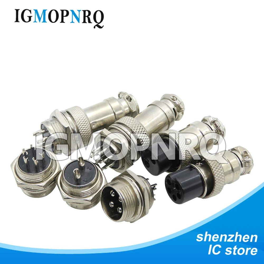 1Set GX16 2/3/4/5/6/7/8/9 Pin Male & Female 16mm ibuw Metal Circular Aviation Connector Socket Plug 2PIN 3PIN 4PIN 5PIN 6PIN