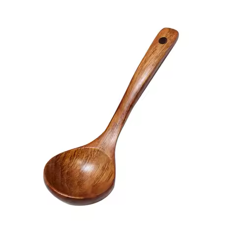Korean Styles Wooden Soup Spoon Tableware Durable Cooking Utensil Tools Long Handle Spoon Easy to Clean Kitchen Tools