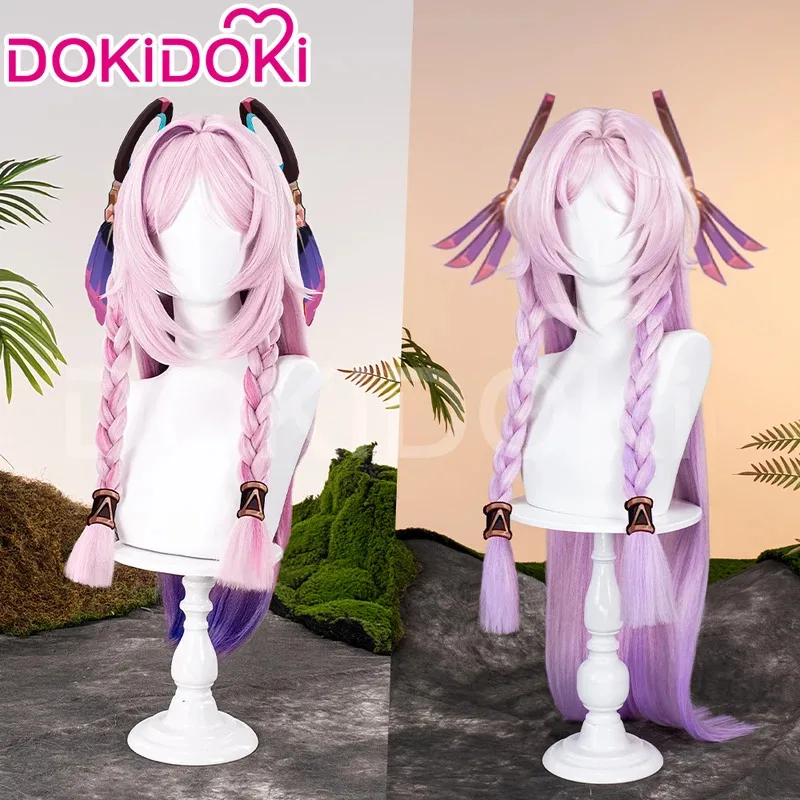 ❤❤2025 IN STOCK Wig Game Genshin Impact DokiDoki Women Cute 95/70 cm Pink Purple Long Hair Natlan Citlali Cosplay New ★☆