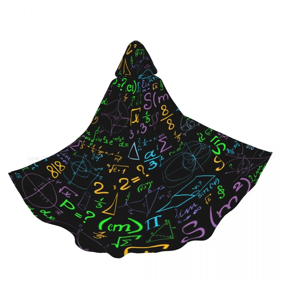 

Плащ с капюшоном из полиэстера, разноцветный математический унисекс, накидка ведьмы, аксессуар для костюма