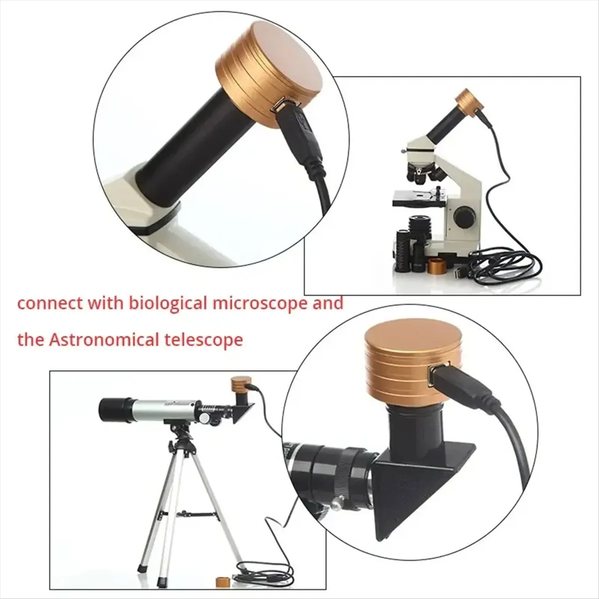 (AD12) Digital Eyepiece Camera High Resolution Electronic Lens for Astronomical Telescope Microscope Photography 300 Megapixel