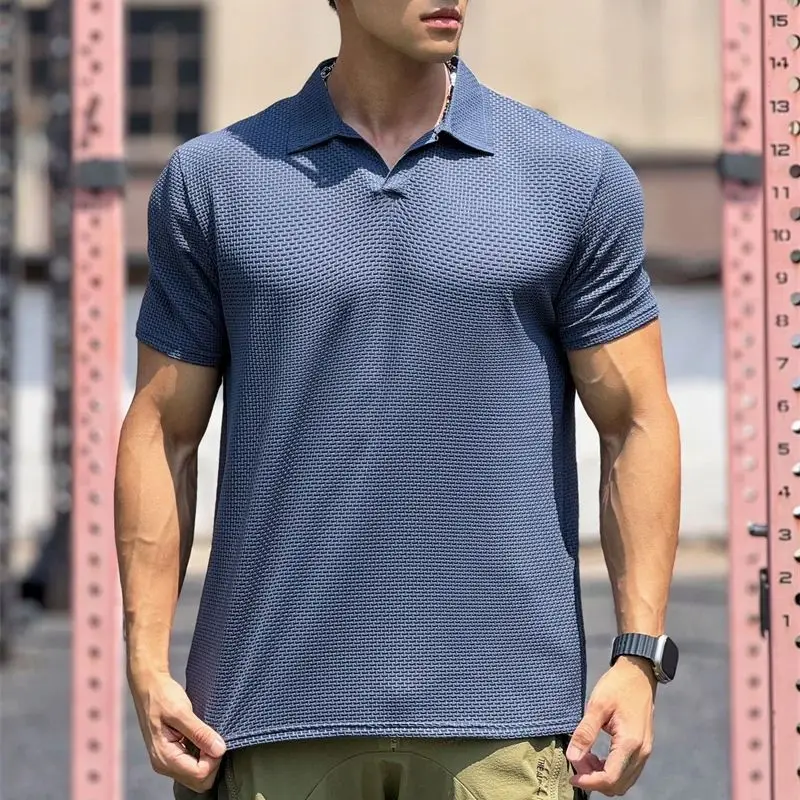 2024 new fashion POLOT T-shirt today Clothing Outdoor casual lapel short-sleeved T-shirt top Fashion plaid T-shirt men's wear