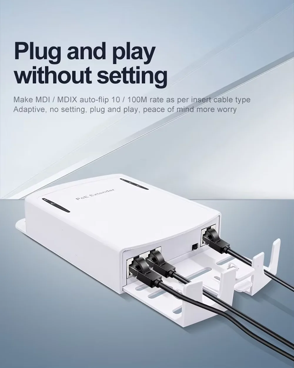 1-2 Port Waterproof POE Repeater 10/100Mbps Low Power Consumption Ethernet 2 Port poe outdoor extender Network Splitter