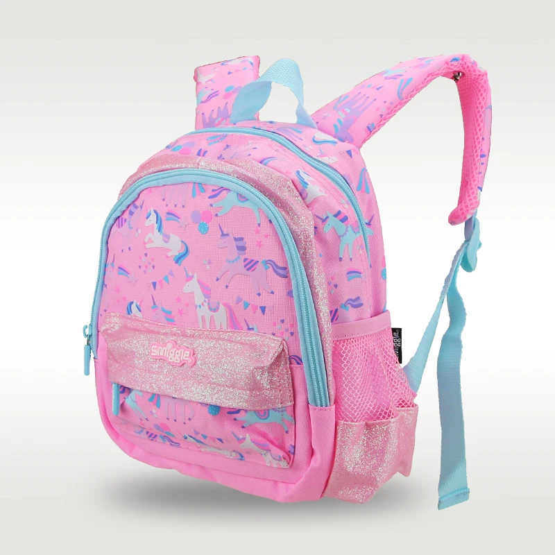 Smiggle-mochila escolar Original para niños, de hombro para bebé morral, bonito unicornio rosa y azul, 11 pulgadas, Kawaii1-4 años