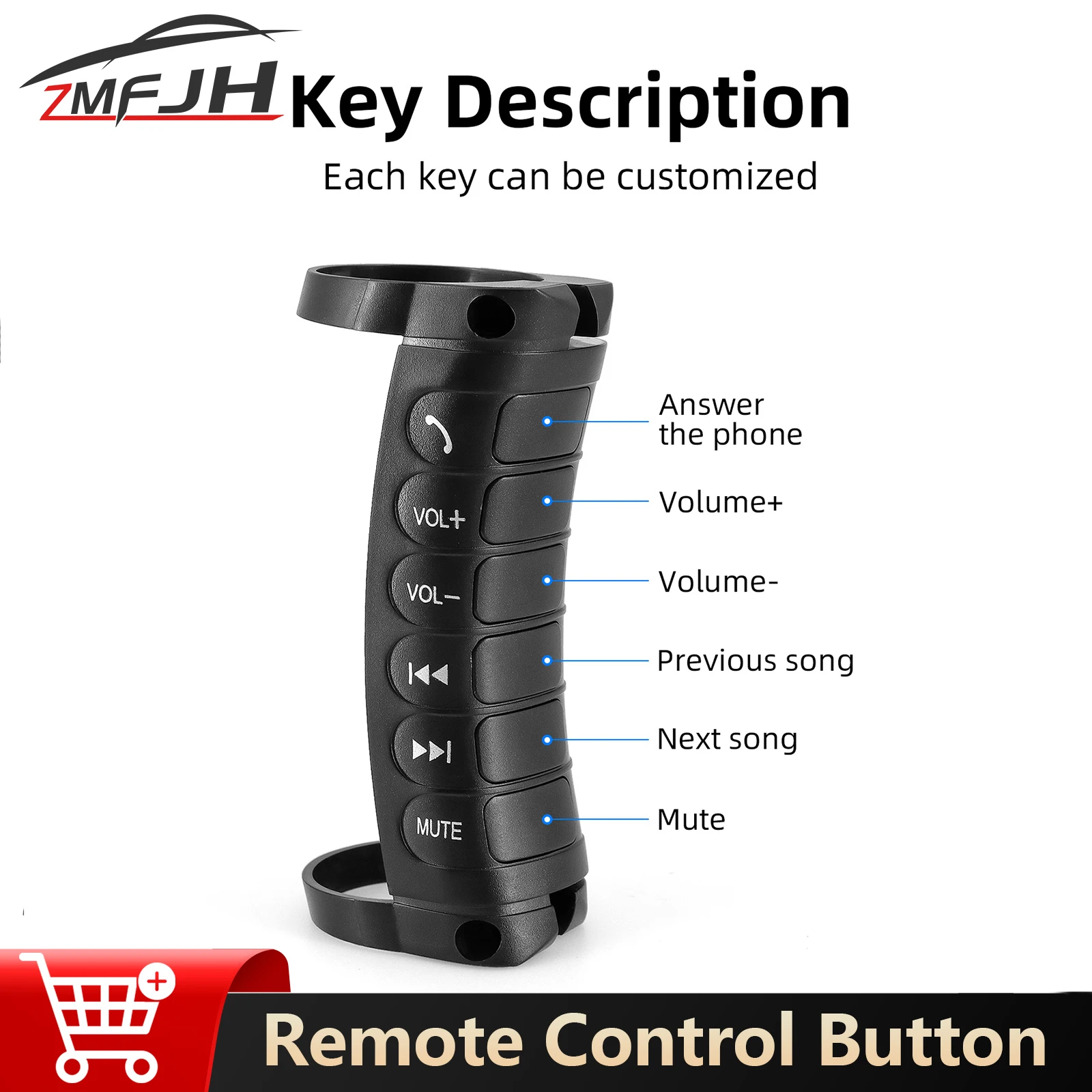 

Многофункциональная беспроводная автомобильная кнопка дистанционного управления для автомобильного DVD-плеер, GPS-навигация, радиоуправляемый контроллер рулевого колеса, универсальный