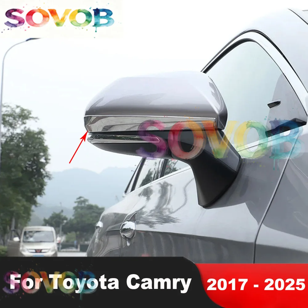For Toyota Camry 70 2017 2018 2019 2020 2021 2022 2023 2024 2025 Chrome Car Side Door Rearview Mirror Trim Cover Accessories
