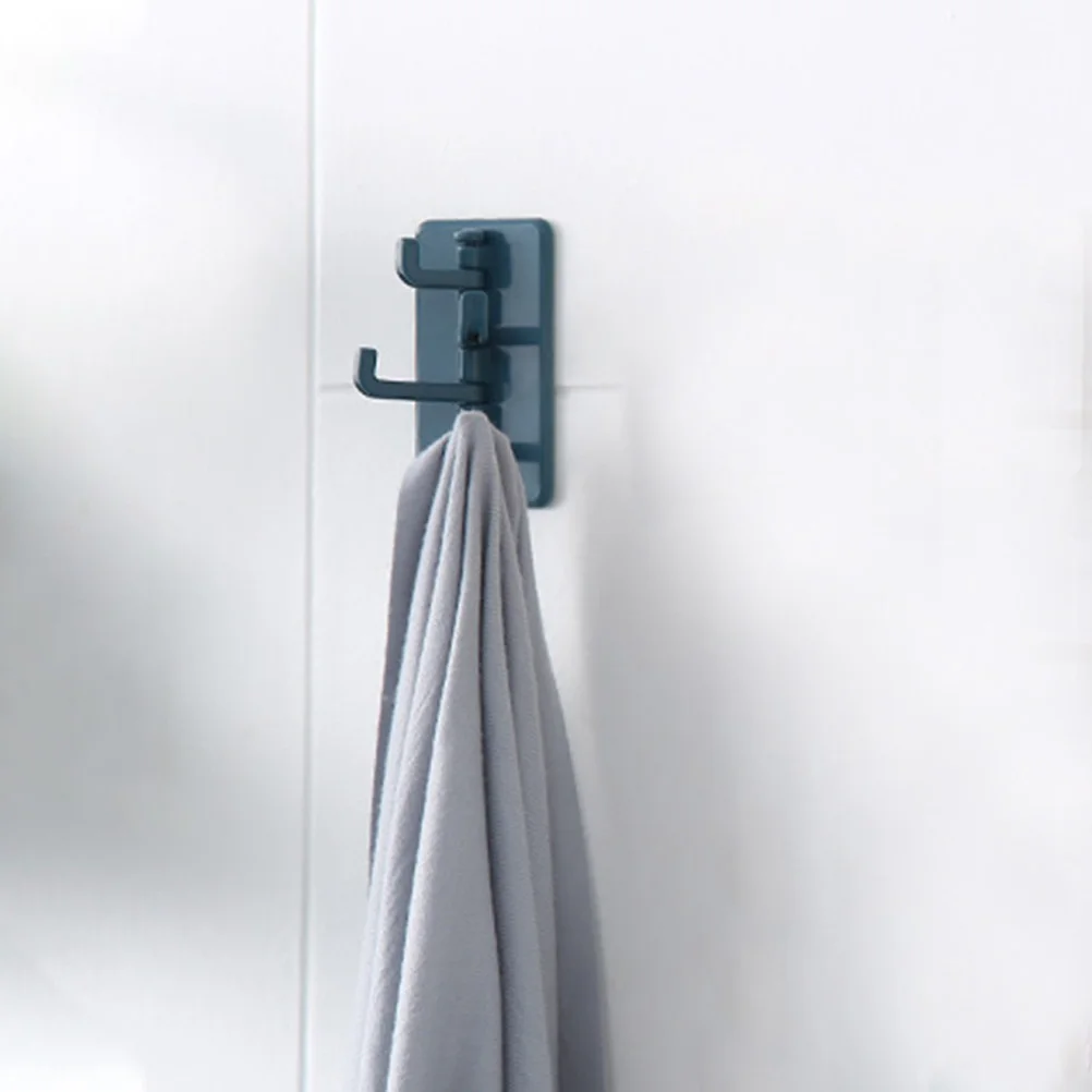 

4 Pcs Rotatable Hooks Lightweight Wall Mounted Bathroom Rack Self Adhesive Closet Hooks Strong Four Claw Design For Belts
