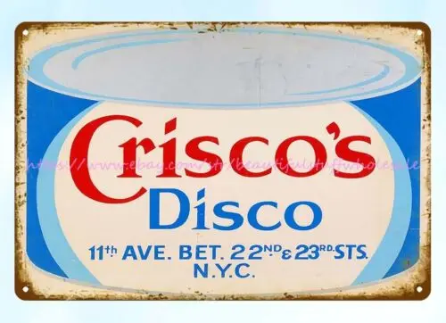 outdoor prints 1970 CRISCOS DISCO GAY BAR LGBT nightclub cultures metal tin sign