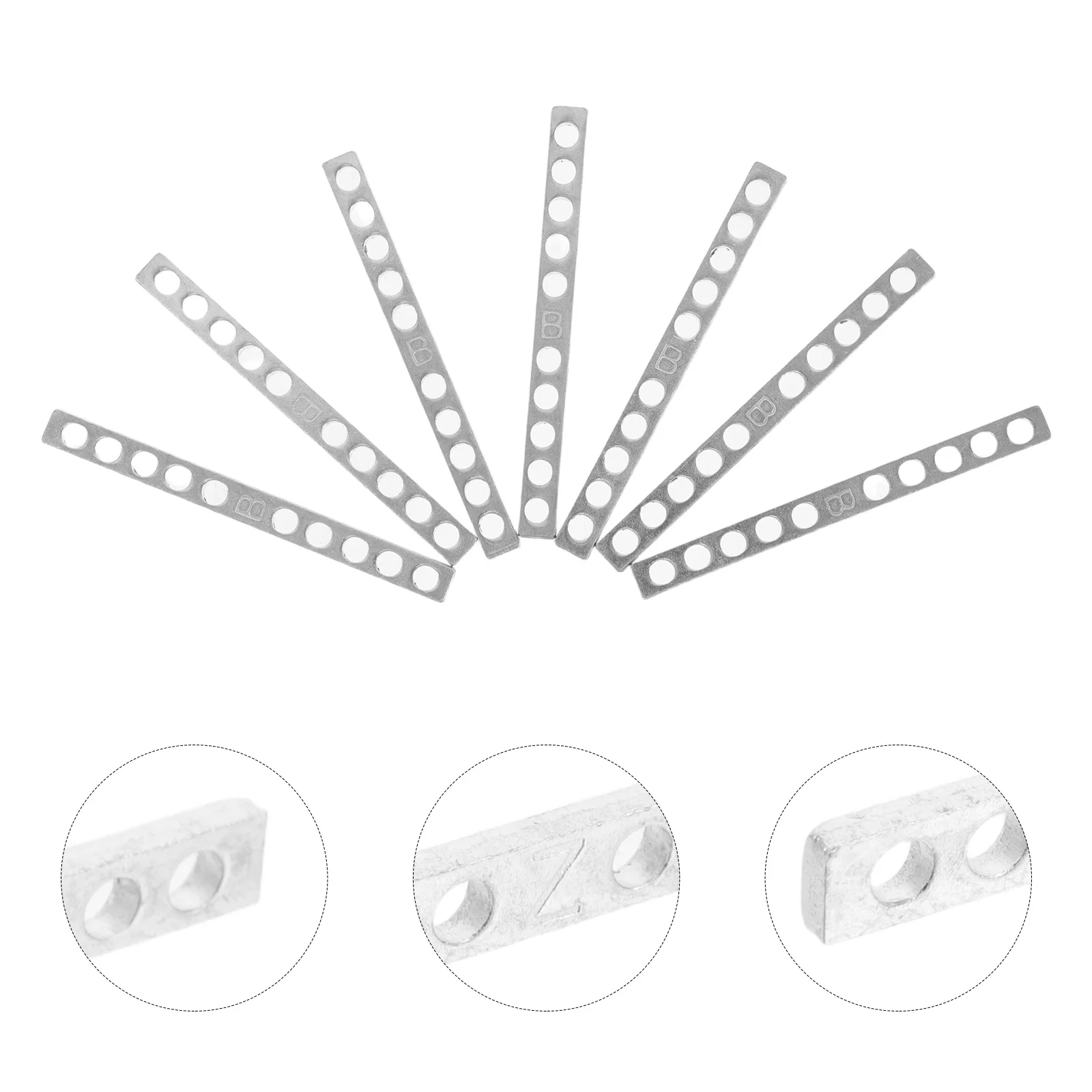 

10pcs Guitar Pickup Spacer Bars 5.2Mm Width 10 Holes Metal Pickup Height Calibration Strip For 6-String Electric Guitar