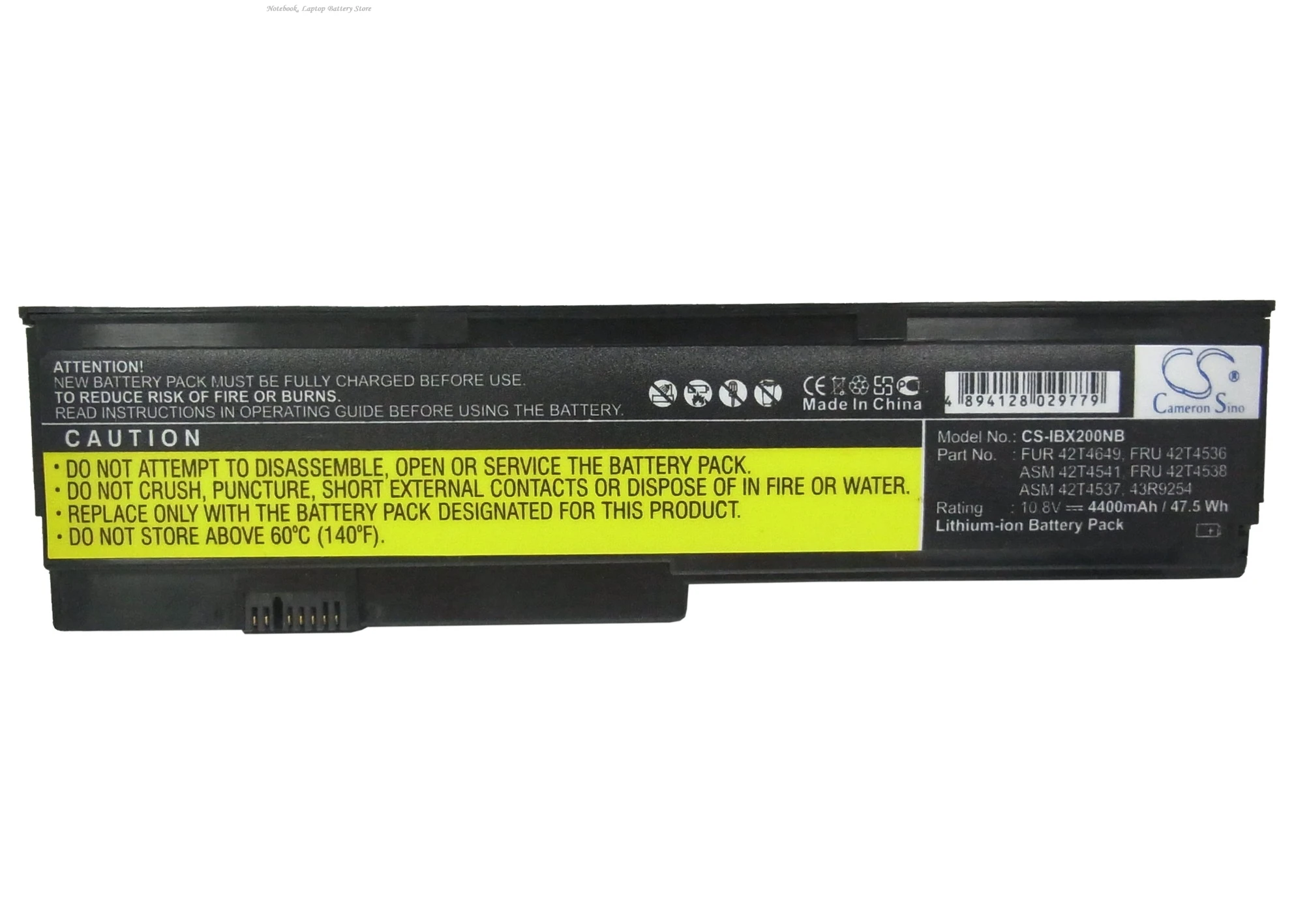 10,8 V 4400mAh batería del ordenador portátil 42T4534 42T4536 42T4538 42T4540 42T4542 42T4543 para Lenovo/IBM ThinkPad X201S X201i X200 X200S