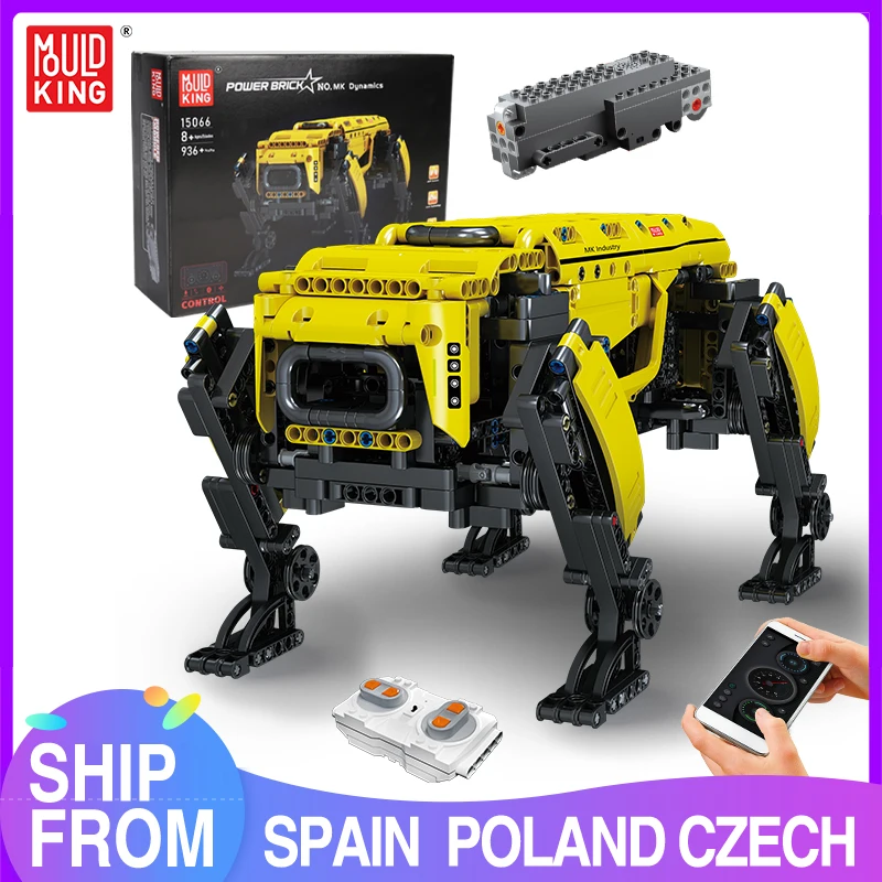 MOULD KING 15066 15067 Technical Toys The APP&RC Motorized Boston Dynamics Big Dog Set Assembly AlphaDog Building Blocks Bricks